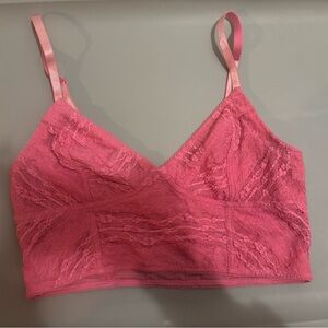 Free People Lace Bralette in Deep Pink